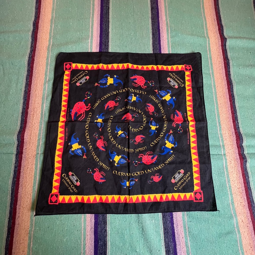 Jose Cuervo Bandana Unisex OS Black Gold Untamed Spirit Vintage Graphic Promo